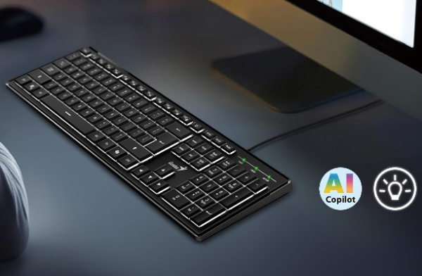 Producto - Teclado español -usb -cable 1.8mts -retroiluminado -Ai Copilot key -black-Genius