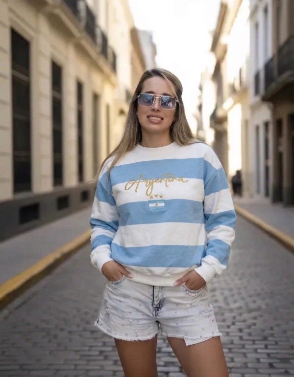 Producto - Buzo Tres Estrellas Celeste y Blanco Argentina