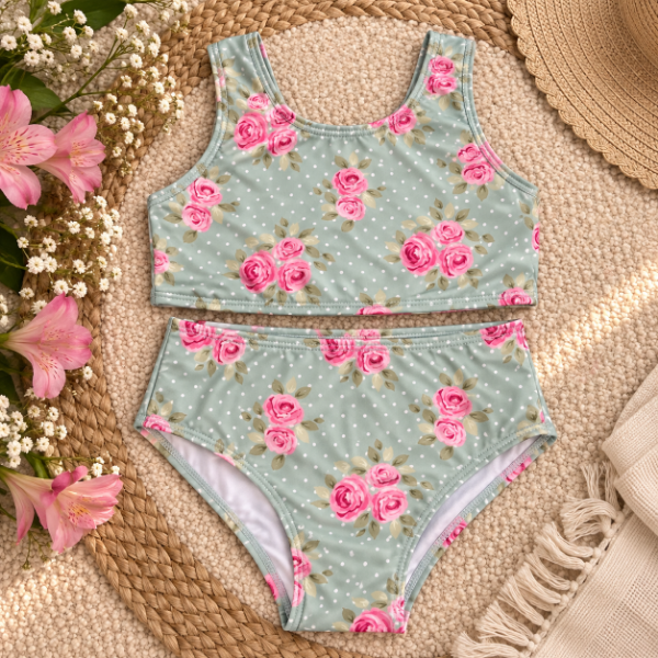 Producto - MALLA BIKINI (UV) - FLORES (VERDE) - 0
