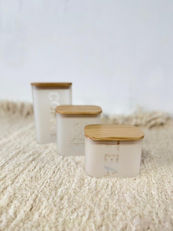 Producto - Frasco vidrio tapa hermetica COFFE/SUGAR/TEA c/u