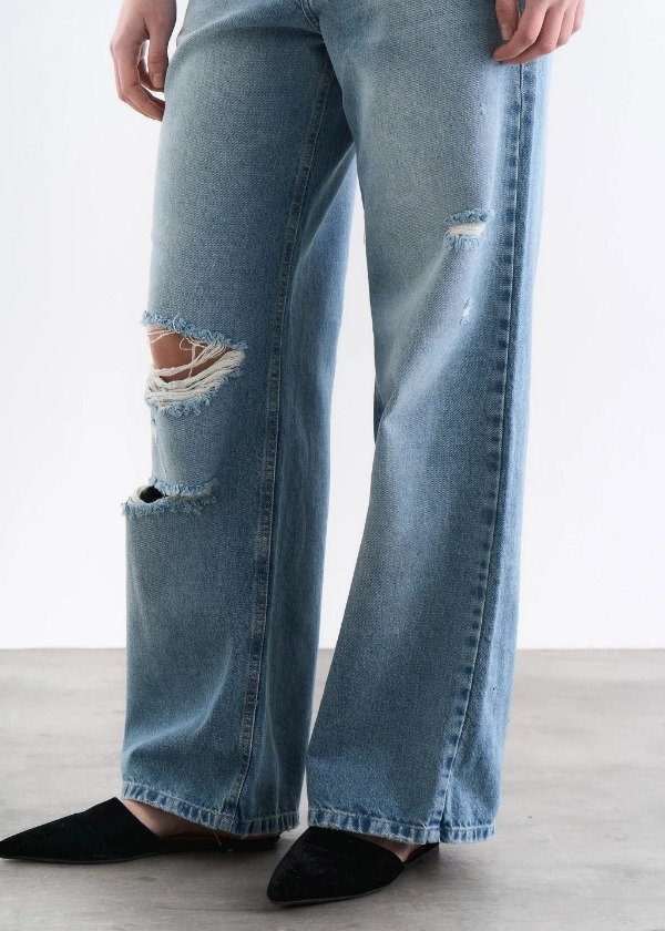 Producto - JEAN WIDE SOPHIE CON ROTURAS CELESTE - 3