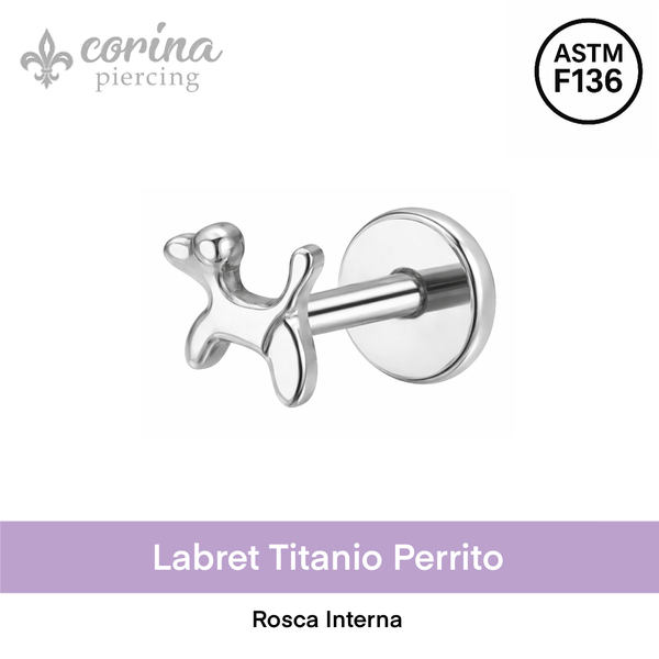 Producto - Labret Titanio Perrito