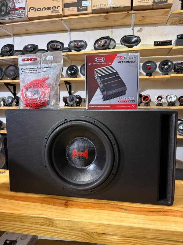 Producto - COMBO SUB 15" DYNA H215K 1000RMS + POTE DYNA RT1200.1 + CABLES + CAJON A MEDIDA