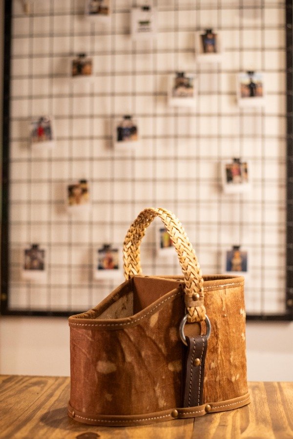 Producto - Canasta cuero crudo - Producto Uruguayo