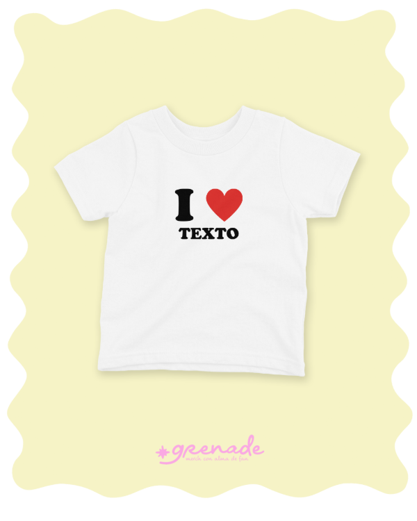 Producto - Baby tee "I love" PERSONALIZADA