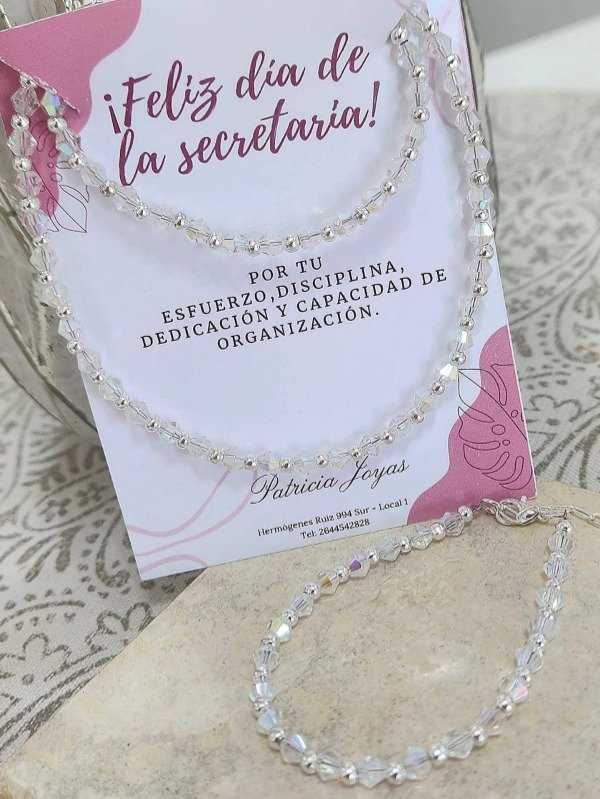 Producto - Conjunto choker y pulsera cristal 3 colores - 2