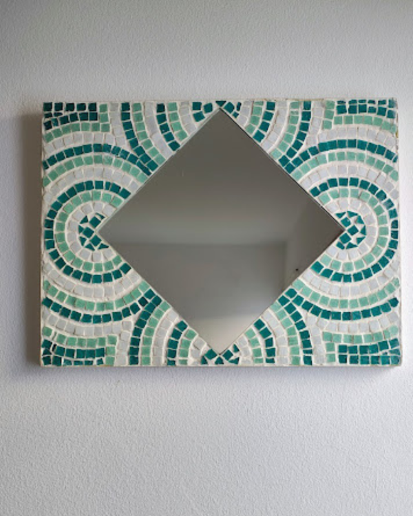 Producto - "Calma Turquesa": espejo en mosaiquismo