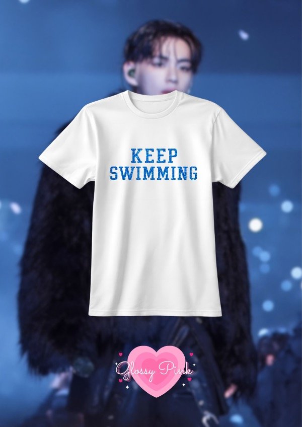 Producto - Remera Keep Swimming - VINILO TEXTIL GLITTER