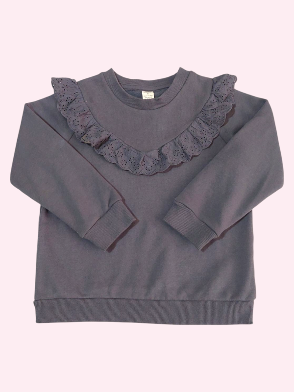 Producto - Buzo gris oscuro con puntilla gris oscuro Cheeky 6 años