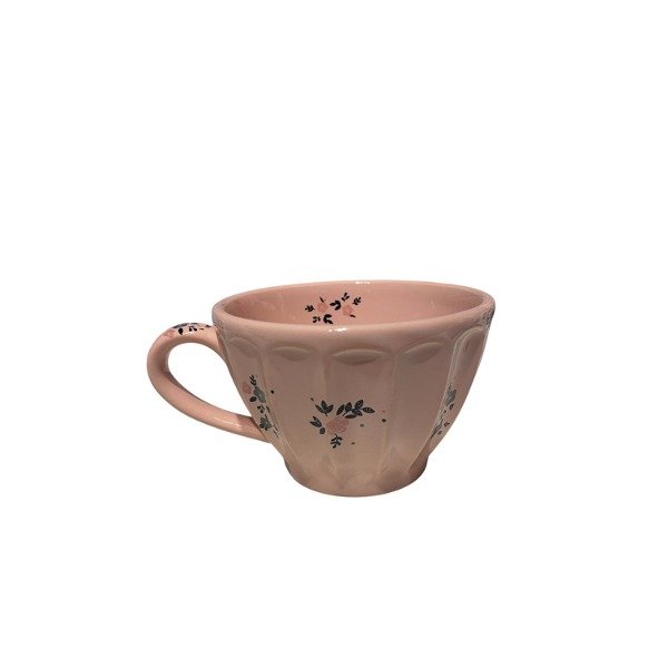 Producto - Taza vainilla estampada flores