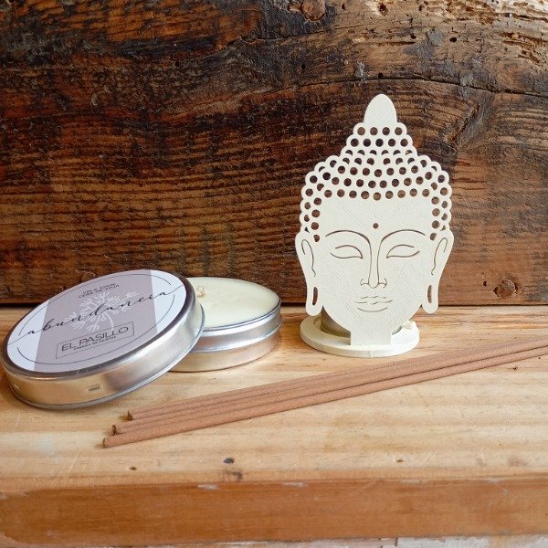 Producto - Buda Porta Velas y Sahumerios + Vela Aromática