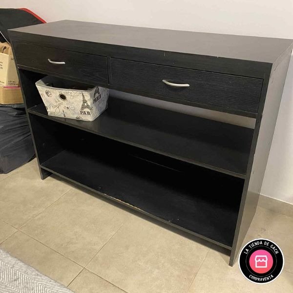 Producto - RECIBIDOR MELAMINA NEGRO 140x45x102 C/DET #8421