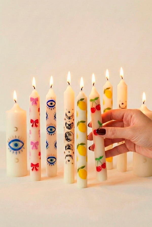 Producto - VELA TAPERED ESTAMPADA - Sin aroma