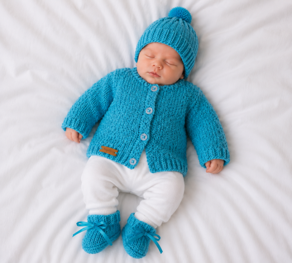 Producto - Trio de Saquito, gorrito y escarpines 0-3 meses