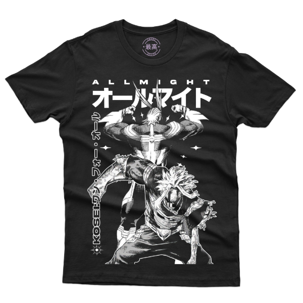 Producto - Remera - ALL MIGHT - No1 HERO - BOKU NO HERO - MY HERO ACADEMIA - NEGRO