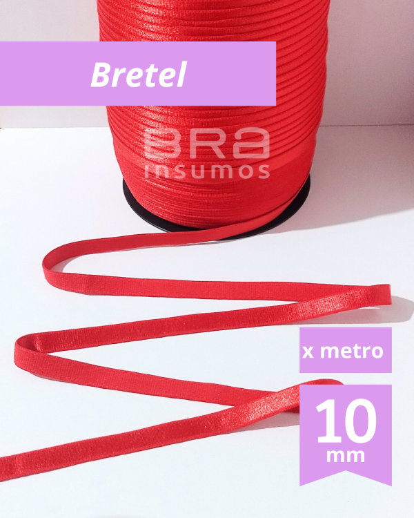 Producto - Bretel Rasado 10 mm - Rojo (x Metro)