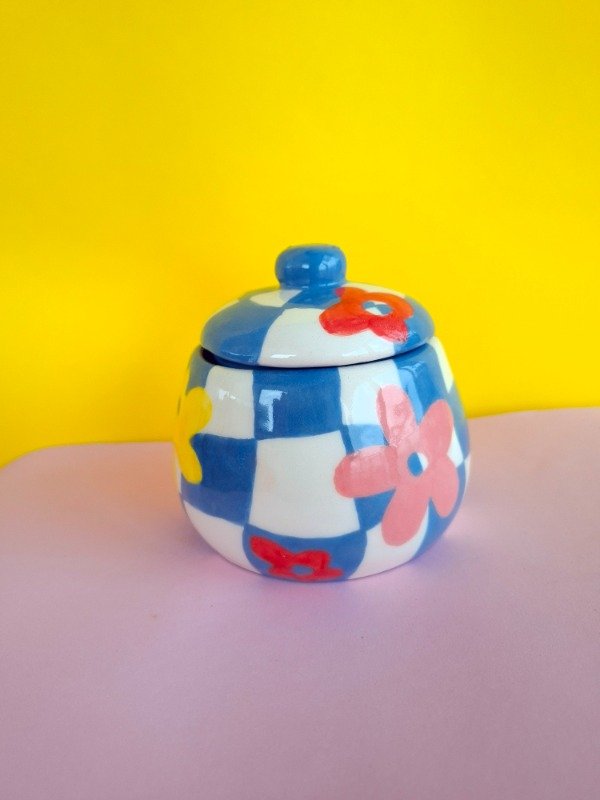 Producto - Azucarera Cuadrillé azul y flores