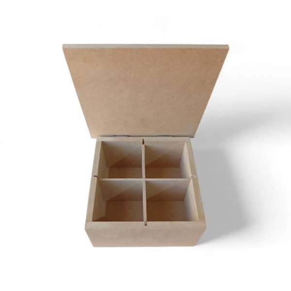 Producto - CAJA DE TE 4 DIVISORIOS CON BISAGRAS LISA