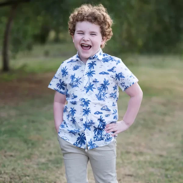 Producto - CAMISA PALM AZUL