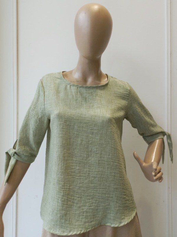 Producto - Remera Manga Para Atar Lino Melange (Art. 5765)