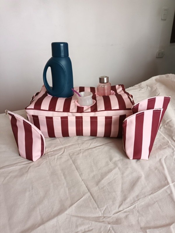 Producto - Set Matero Completo BySophi - Almohadón + Accesorios - Rosa y Bordo - 0