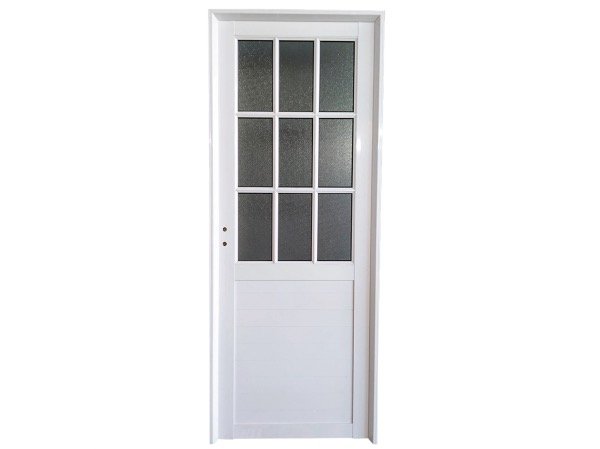 Producto - PUERTA DE ALUMINIO BLANCO LÍNEA HERRERO MEDIO VIDRIO REPARTIDO STIPOLITE