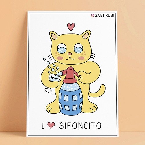 Producto - IMÁN MINI 261 - "I love sifoncito" (3 cm x 5 cm)
