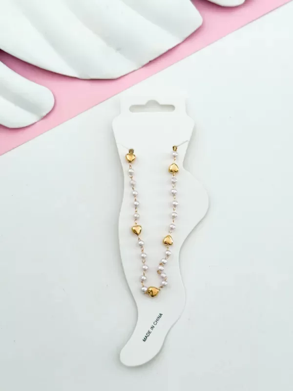 Producto - Tobillera perlas corazón