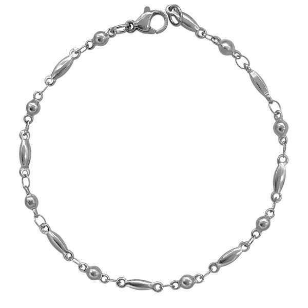 Producto - Pulsera de acero quirúrgico - Bolitas - Ovalada