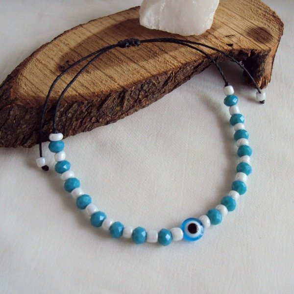 Producto - Pulsera celeste y blanca