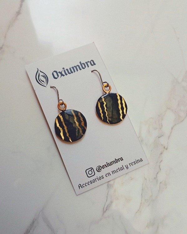 Producto - Aros Orbi (negro y dorado)