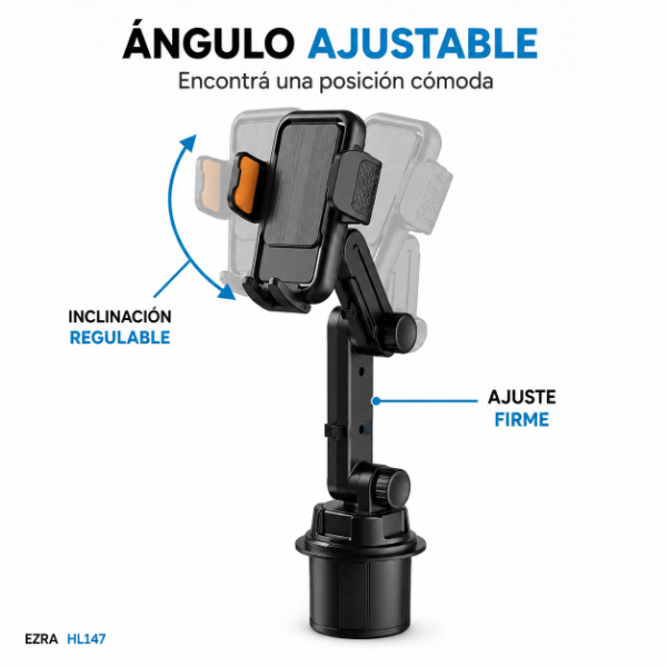 Producto - Soporte Celular Auto Portavasos Brazo Extensible Premium HL147. - 2