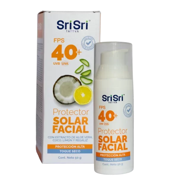 Producto - Protector Facial FPS 40+ Vegano Sin Gluten Sri Sri Tattva 50 Grs