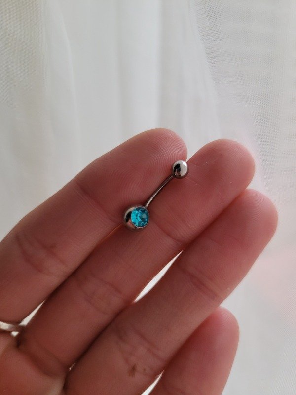 Producto - Piercing ombligo strass turquesa chico AQ