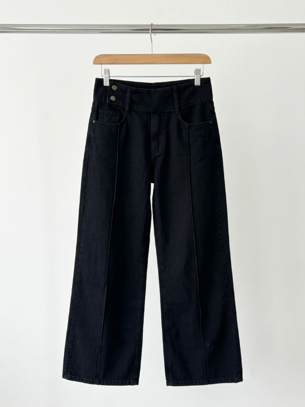 Producto - Jean wide negro doble botón - 0