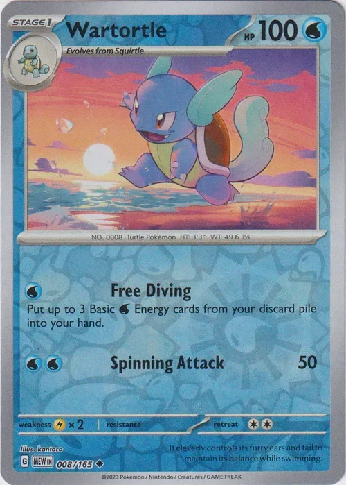 Producto - Wartortle - 008/165 - Scarlet and Violet 151 - Reverse Holo