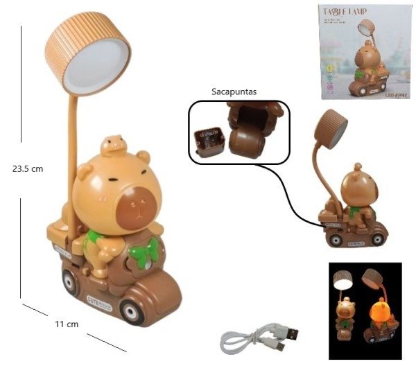 Producto - OT1040 VELADOR CAPIBARA MOTO CON SACAPUNTAS