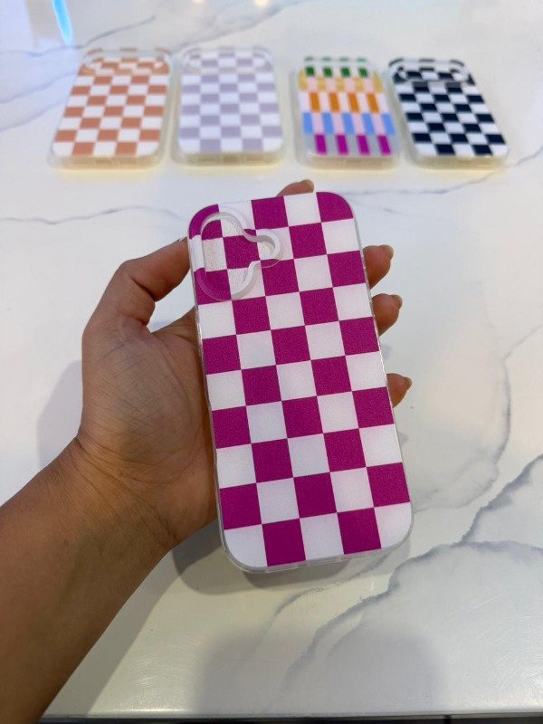 Producto - FUNDA CUADRADITOS FUCSIA