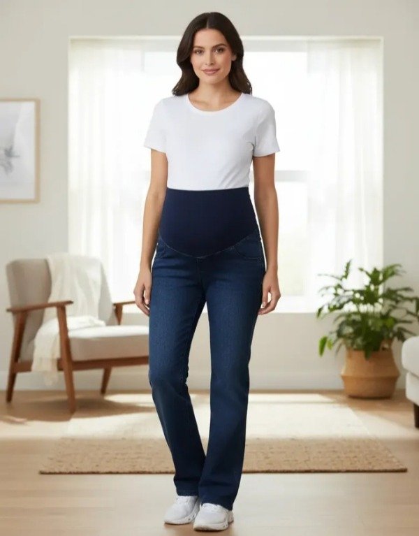 Producto - Jean recto faja cruzada atrás