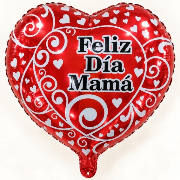 Producto - GLOBO FELIZ DIA MAMA ROJO
