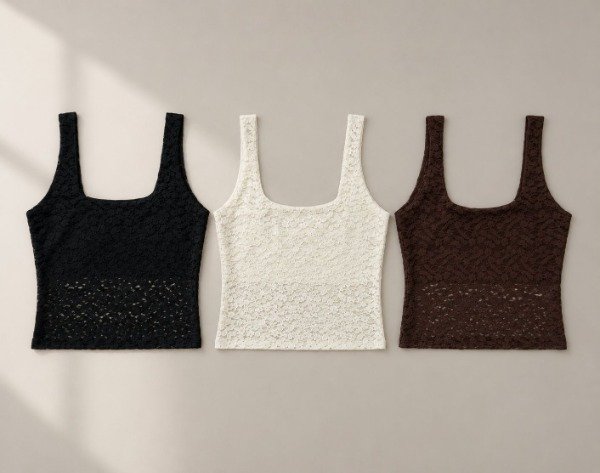 Producto - MUSCULOSA ENCAJE CUELLO CUADRADO