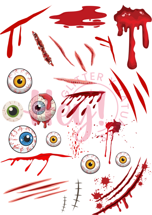 Producto - PLANCHA A4 PREDISEÑADA HALLOWEEN - TATUAJES TEMPORALES - 2
