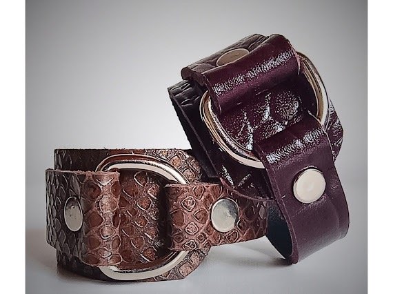 Producto - Brazalete Eva cuero habano reptil