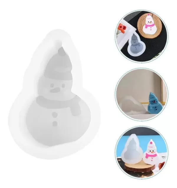 Producto - Molde Silicona Vela Navideña Muñeco De Nieve