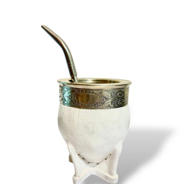 Producto - Mate imperial abstracto blanco