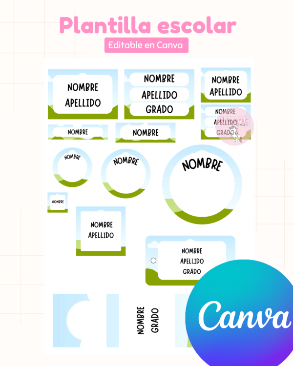 Producto - Etiquetas escolares canva