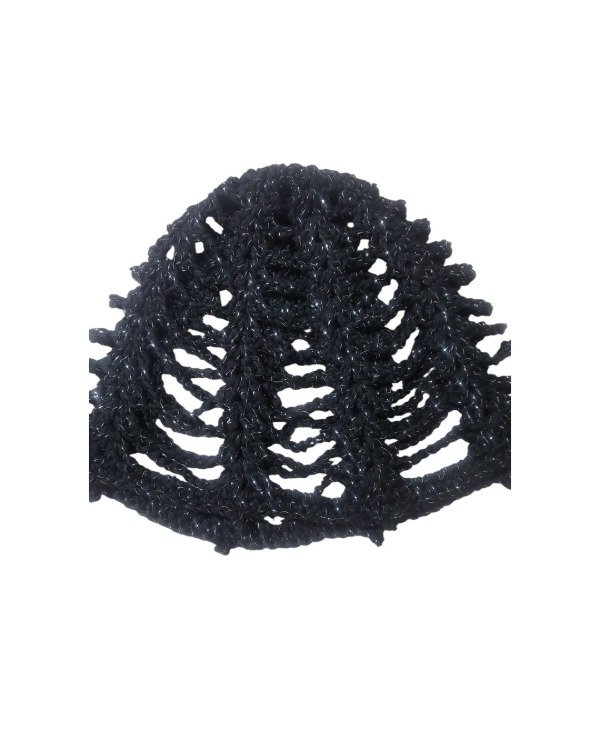 Producto - Mesh Hat - Abanico  Negro c/ lurex plateado