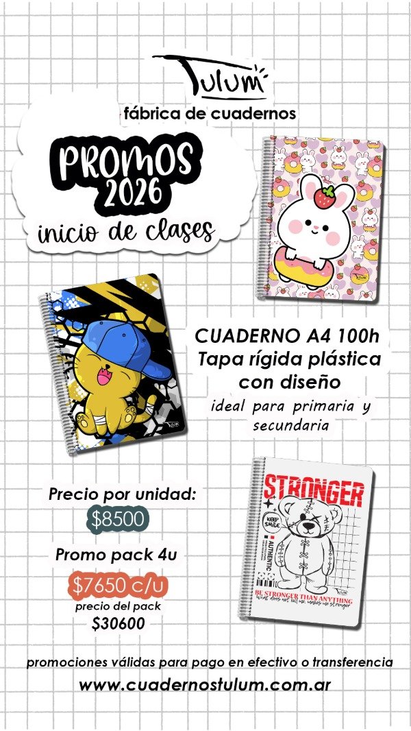 Producto - PROMO PACK x4 Cuaderno A4 tapa rígida plástica 100h LEER DESCRIPCIÓN!