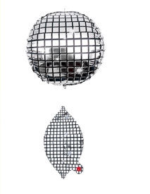 Producto - GLOBO METALIZADO MINI ESFERA 4D BOLICHE PLATA 10 PULG X 1U