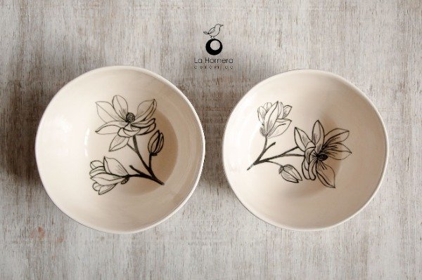 Producto - Bowls de cerámica pintados a mano "Magnolia" 750 ml POR ENCARGO - 1
